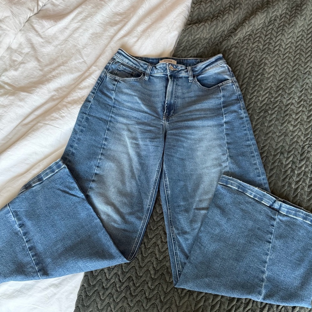 Zenana Wide Leg Side Panel Soft Stretch Jeans NWOT - Picture 10 of 13